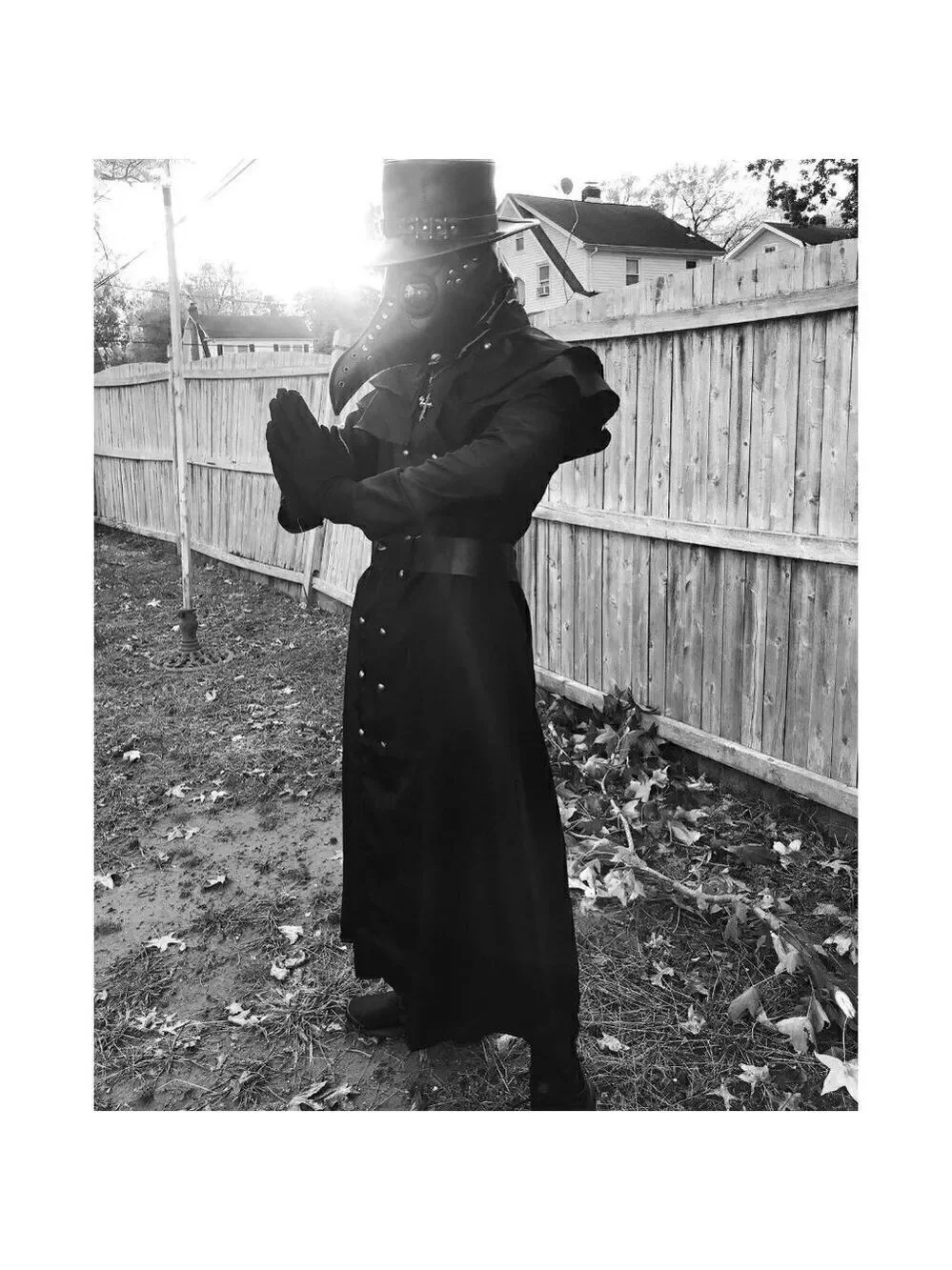 Black Leather Plague Doctor Gas Face Mask Slave Bondage BDSM Costume Cosplay NWT